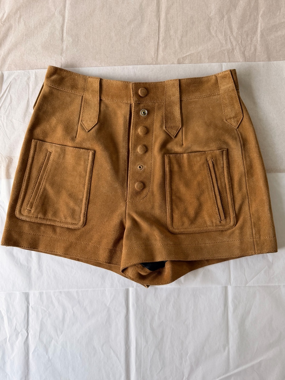 Saint Laurent Paris 2017 Tan Suede Shorts